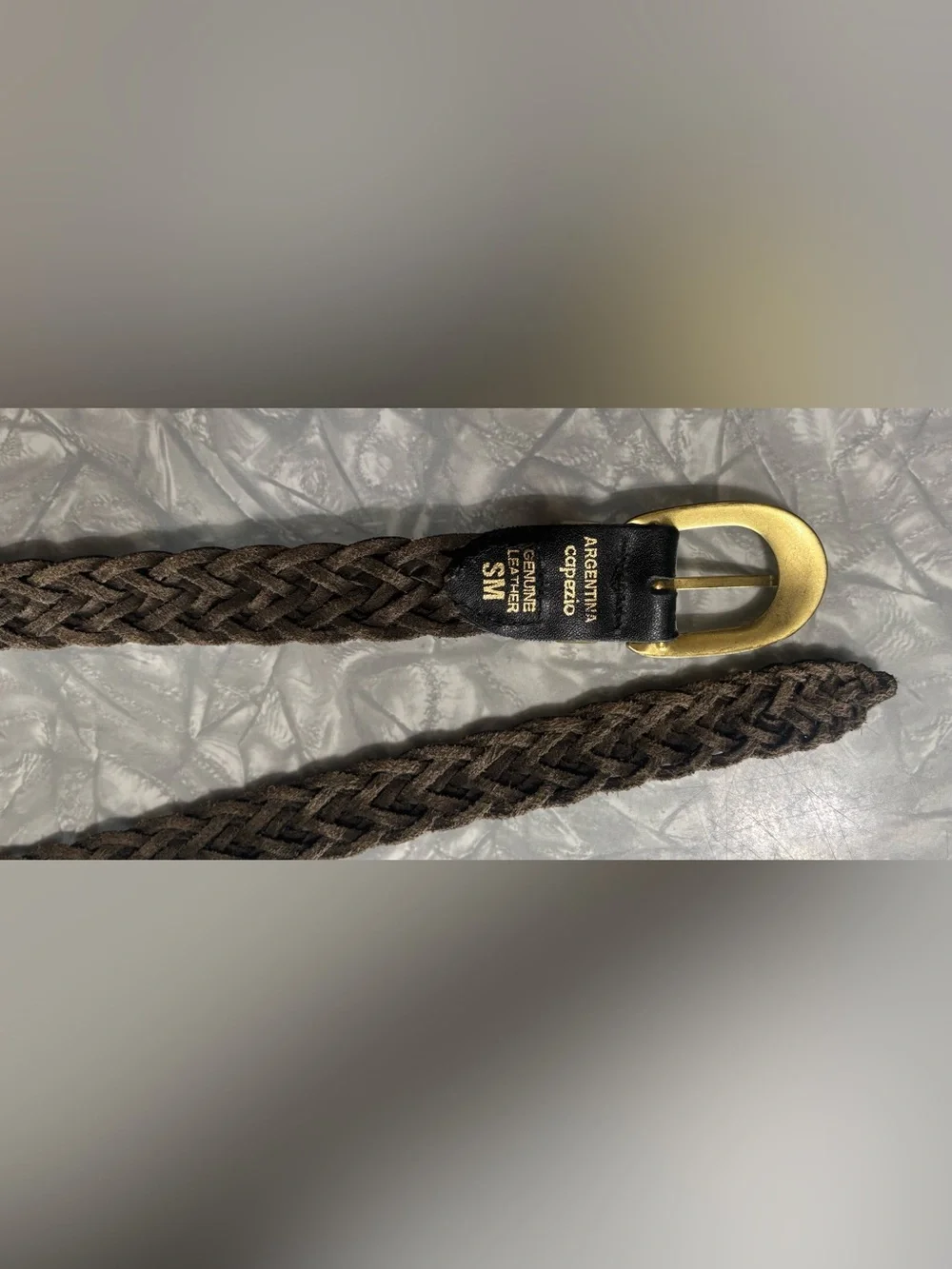 Vintage Argentina Capezio Genuine Leather Braided Belt Size S/M